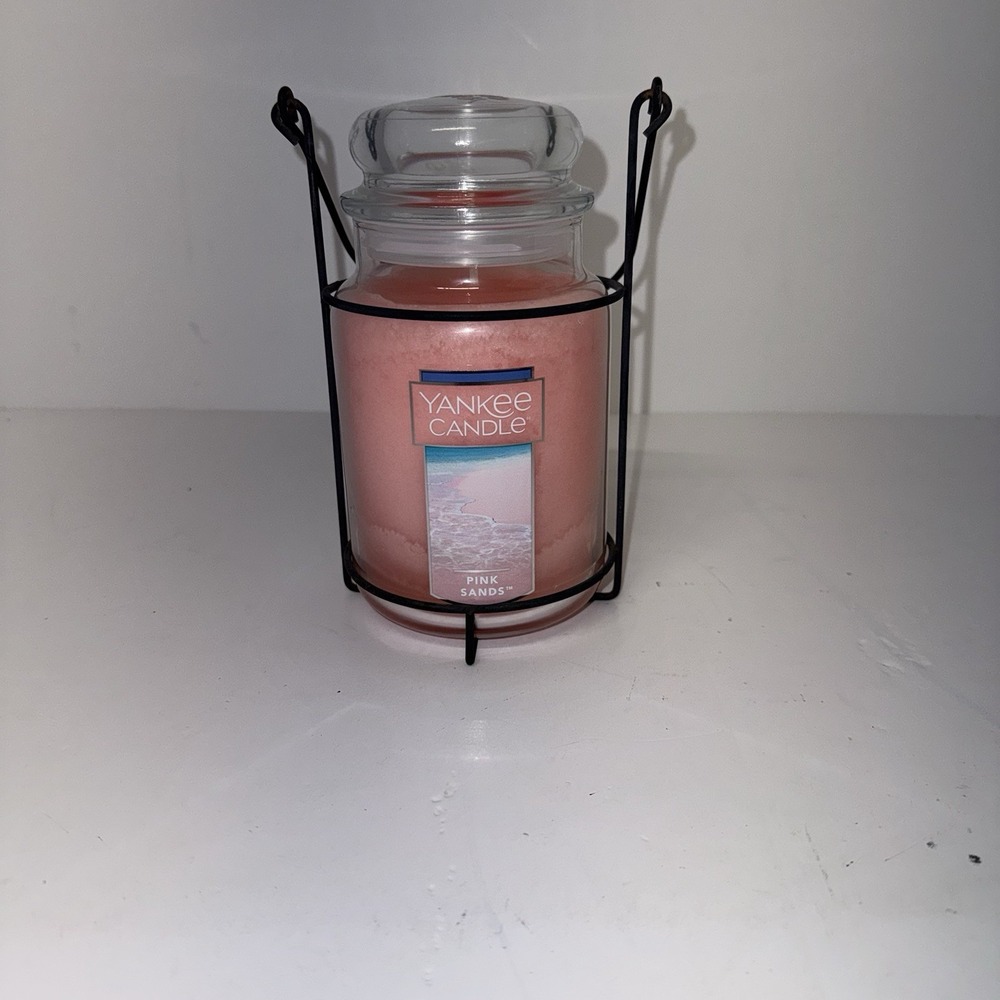 Yankee Candle Pink Sands 22 oz Large Jar Candle With Metal Hanging Holder